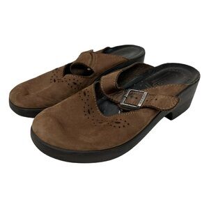 Fly Flot Anatomic Brown Leather Mary Jane Clog 6